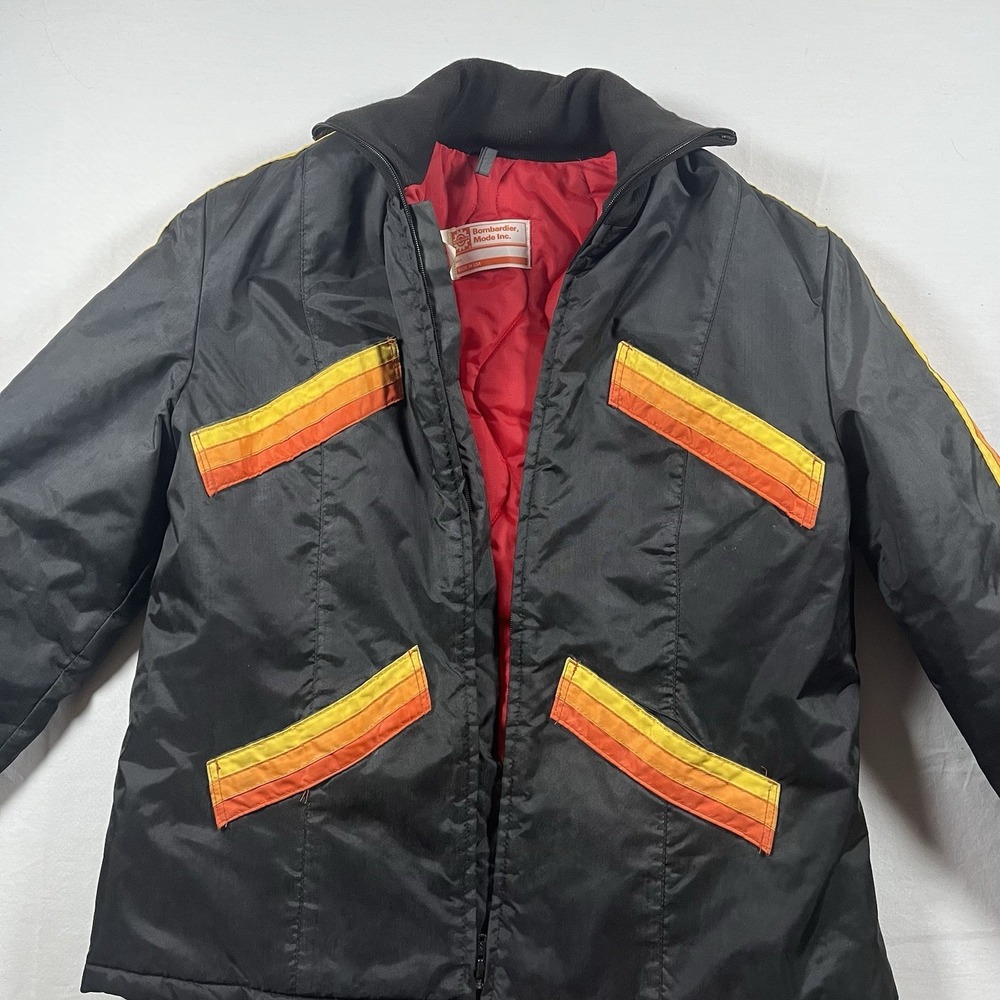 VTG BOMBARDIER, MODE INC SNOMOBILE MADE IN USA QUILTED SKI JACKET SIZE  16R - Picture 7 of 14